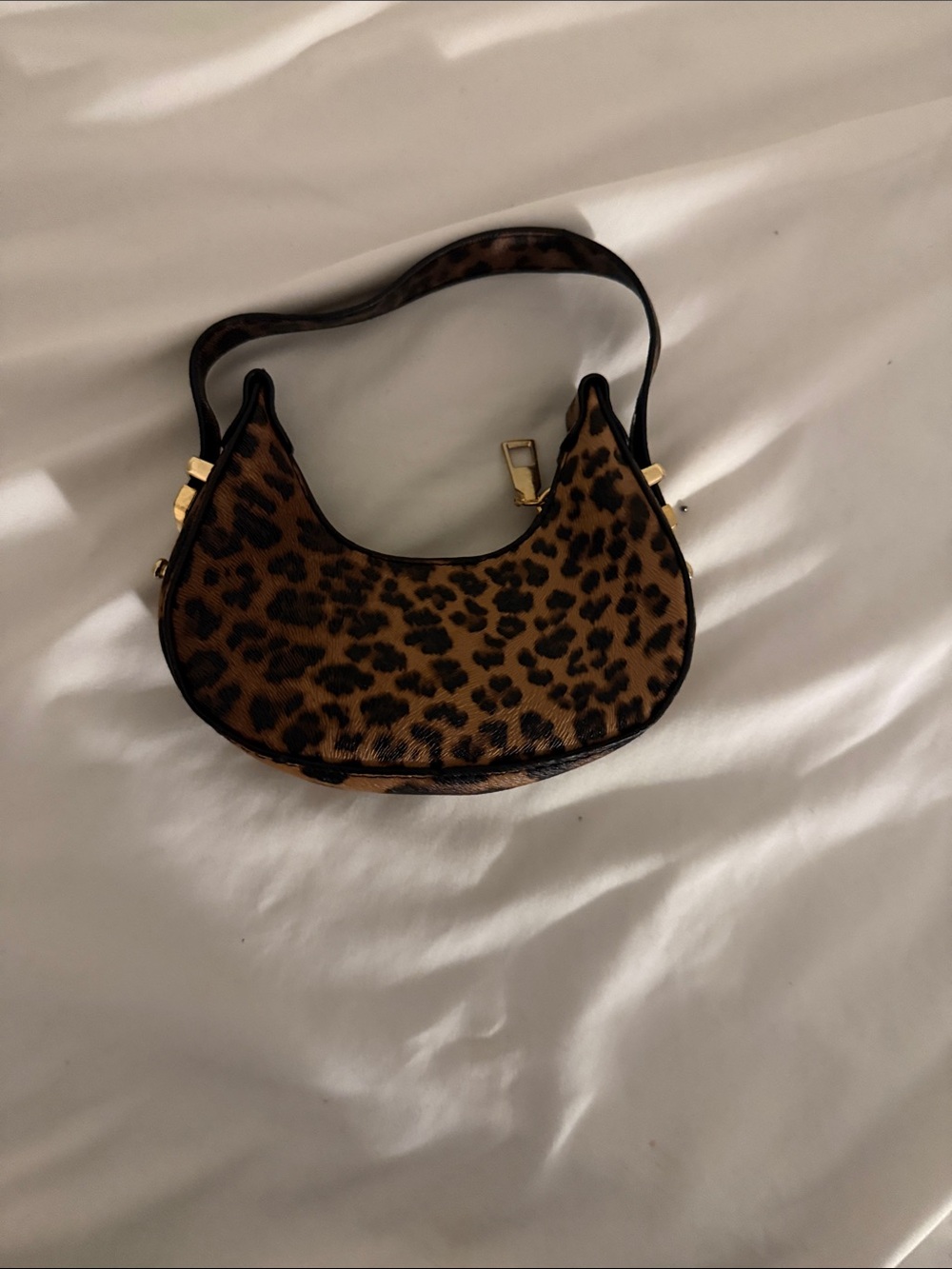 Source Unknown Leopard Print Crescent Shoulder Bag - Brown - Picture 2 of 3